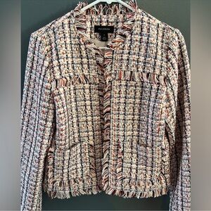 Halogen Multicolor Tweed fringe Jacket
